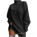 New Arrivals Knitted Fall Casual Fashionable Women Clothing Long Sleeve Pullover Solid Turtle Neck Cotton Women's Long Sweaters